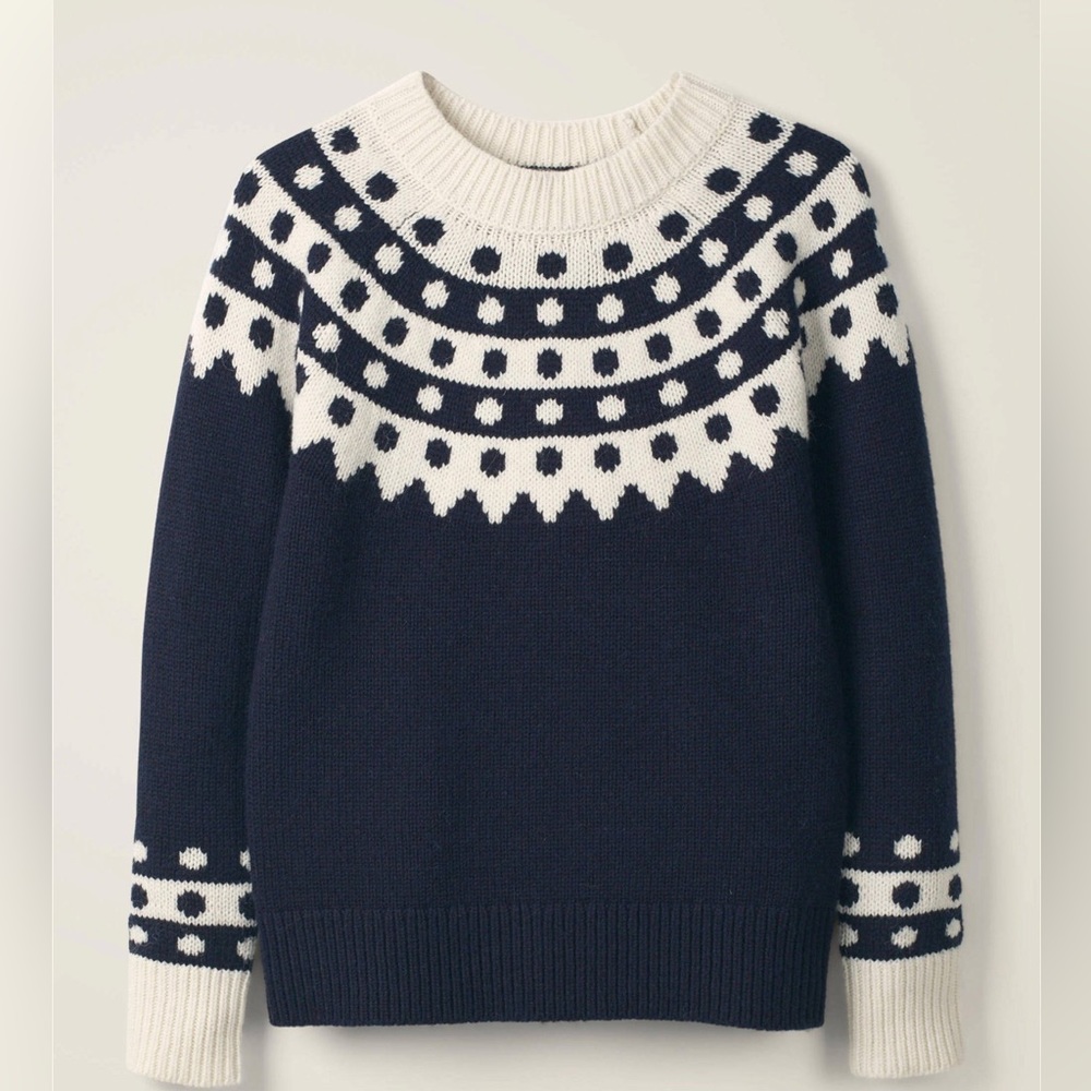 Boden Rhea Dot Fair Isle sweater alpaca wool blend
